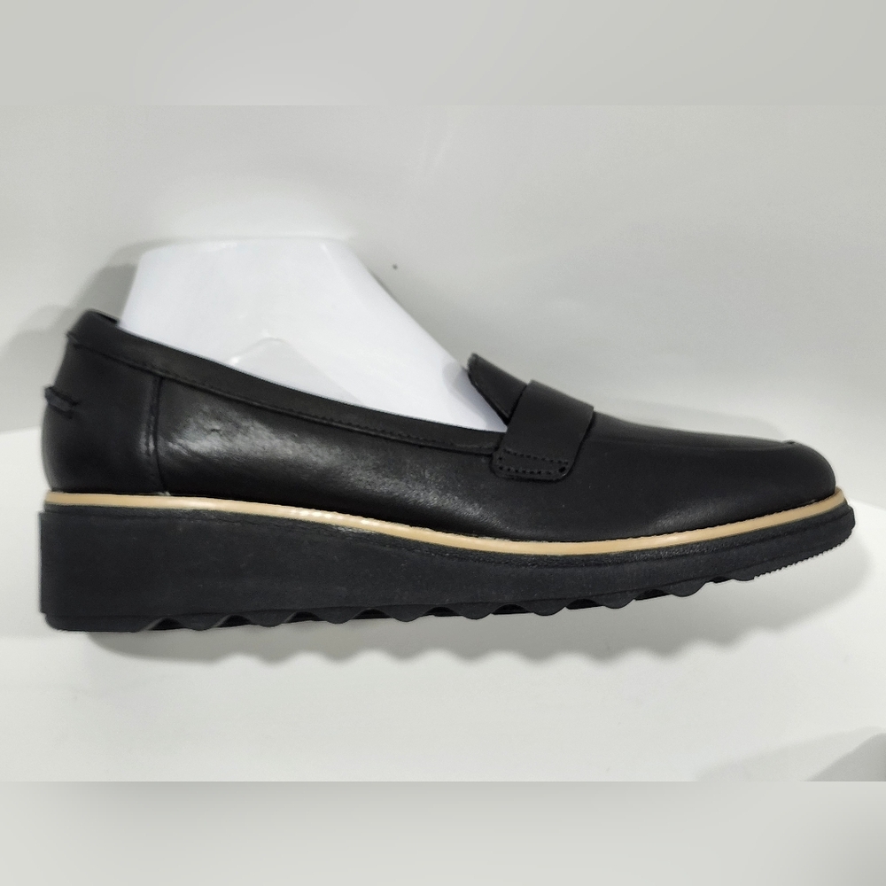 Clarks Collection "Sharon Gracie" Black Leather Loafer Size 9.5 NWT